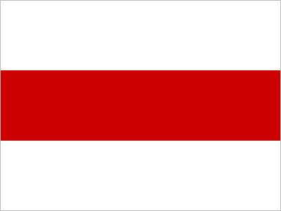 Flagge der Demokratiebewegung in Belarus, die Flagge war so auch bereits 1918 und 1991–1995 in Gebrauch.